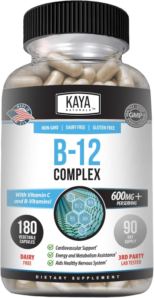 Kaya Complex B-12 Complex 124; Multivitamin Suplement for Women & Men 14; Energy and Metabolism Booster Booster