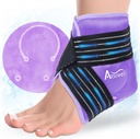 Atsuwell Ankle Ice Pack Chack, Bisa dipakai kembali Packs Ice Cold untuk Kaki Ankle Heel, Foot Ice Wrap with Soft Push Lining, Cold Compress Therapy for Soothing Discomfort, Purple