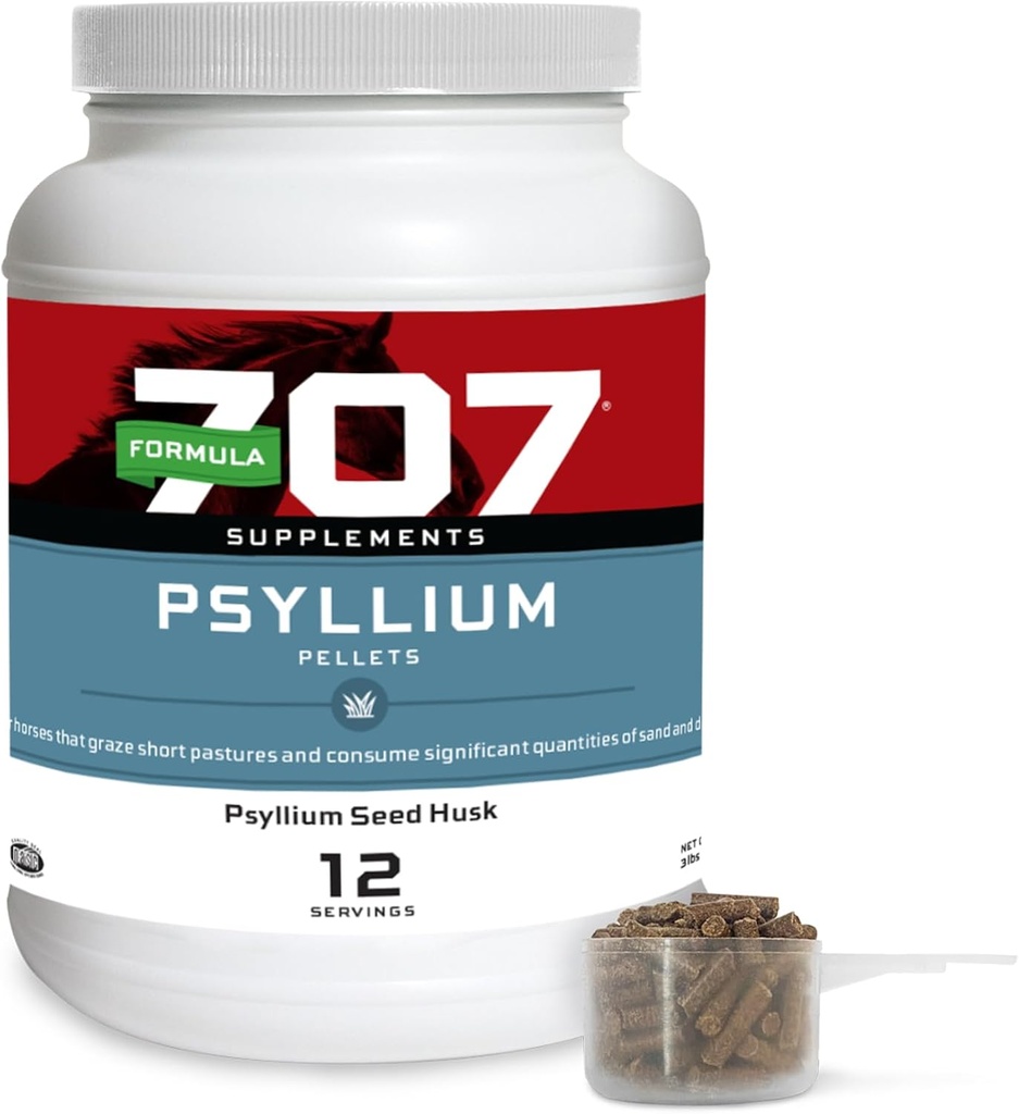 Formula 707 Psyllium Pellets Equine Suplement (3lb Jar - 12 Day Supply)