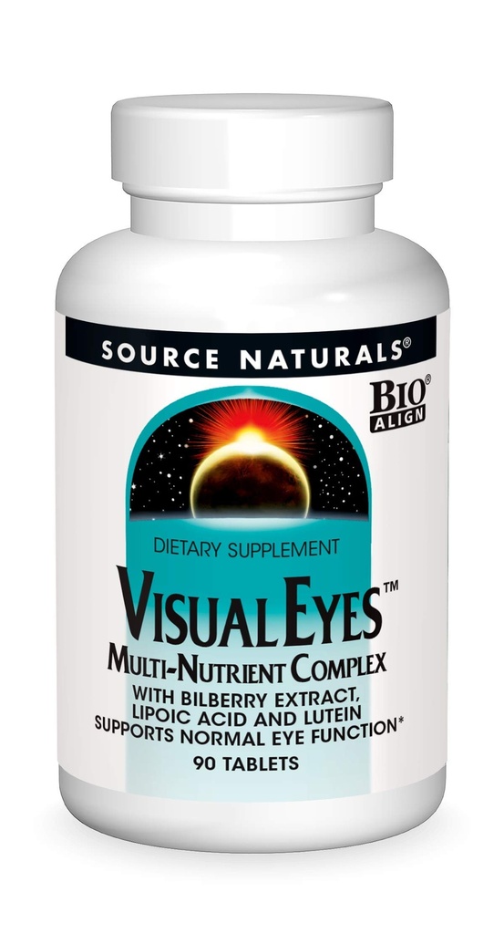 Suplemen Diet Mata Visual sumber - Kompleks Jumlah Kalikan dengan Ekstrak Bilberry, Lipoic Acid dan Lutein - 90 Tablet