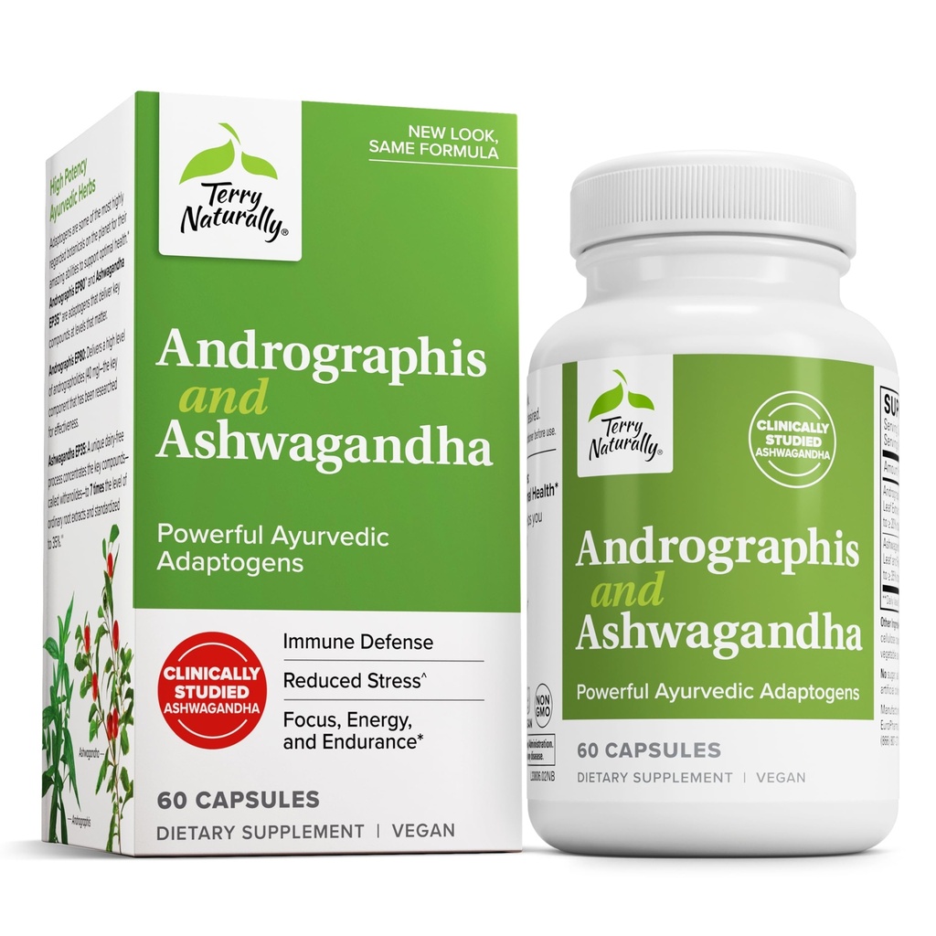 Terry Tentu Andrographis dan Ashwagandha - Imune System Support - Duplication Energy & Heally Stress Response - Suplemen Dukungan Energi - 60 Kapsul (60 Servis)
