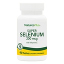 NaturesPlus Super Selenium Complex - 200 mcg, 90 tablet Vegetarian - Suplemen Mineral Estial E - Promess Healthy Thyroid - Antioksidant - Gluten- Free - 90