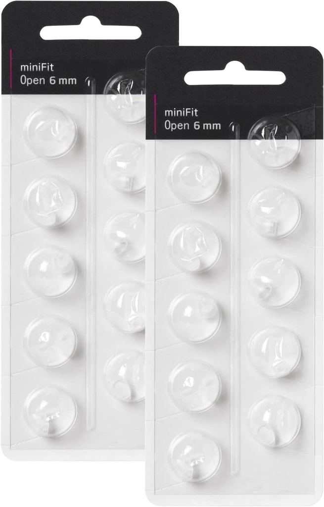 Hearing Aid Domes for Oticon Replacements, Oticon Minifit Open Vent Bass Domes (6 mm / 2 Packs, Universal Domes for Oticon Hearing Aid Supplies.