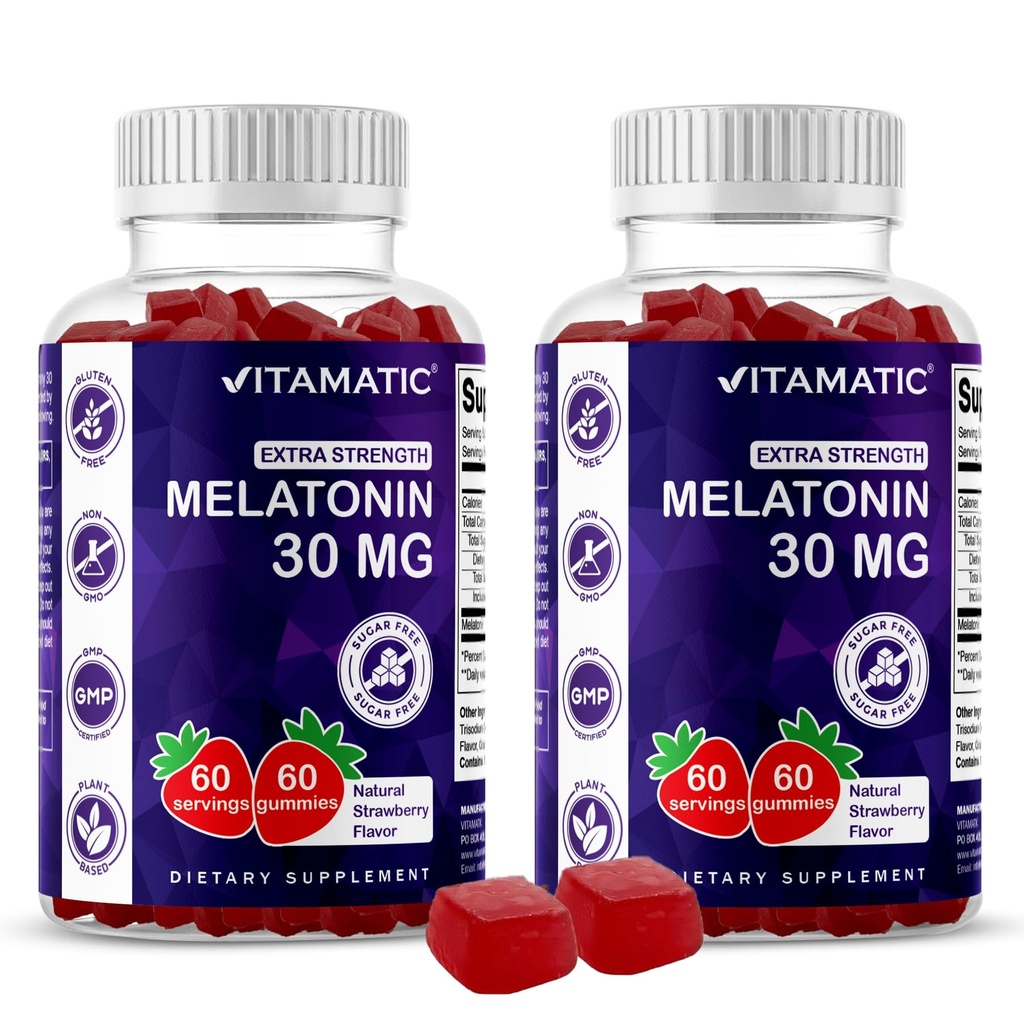Vitamatic Sugar Free Melonatin 30mg per Gummy - 60 Servis - 60 Vegetarian Gummies