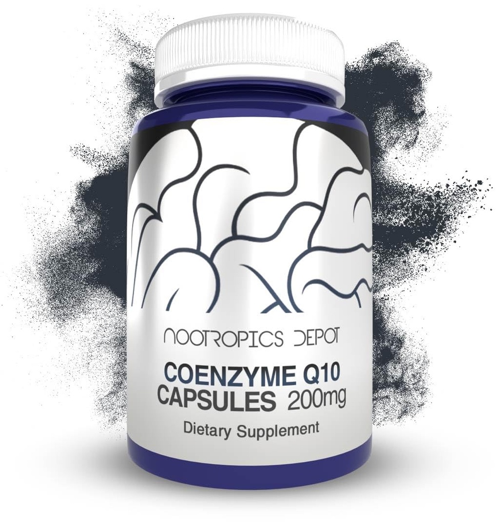 Depot Nootropics CoEnzyme Q10 Kapsules 124; 200mg 124; Ubiquinone 124; 60 Count 124; Energy, Cognitive & Cellular Fungsi
