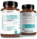 Suplemen Acid Hyalanic 250mg dengan 200mg Vitamin C, 10000mg L- Proline & Anti- Aging Manfaat, Acids Hyaluronic Acsules for Youthful Skin, Joints & Connective Tissules Health - 120 Capsules