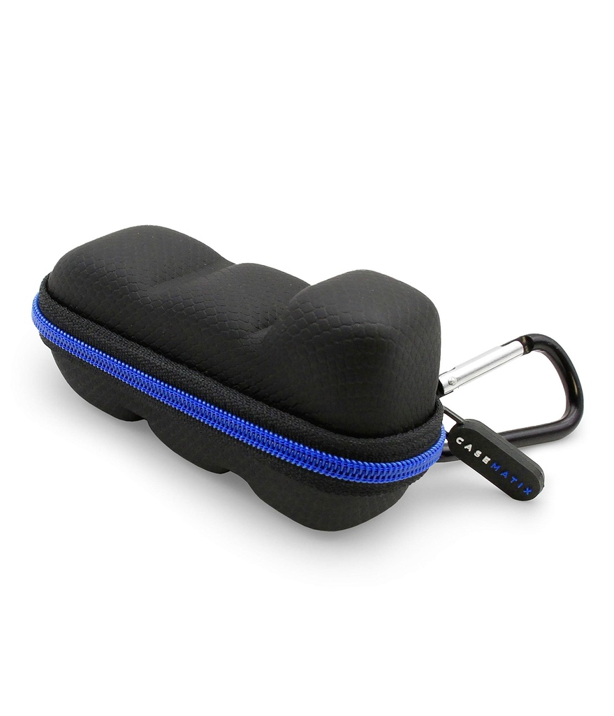 CASEMATIX Asthma Inhaler Travel Case with Lanyard and Clip- on Keychain Carabiner, includes Inhaler Holder Case Only, Black