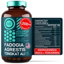 Fadogia Agrestis dan Tongkat Ali Suplemen - 600mg Fadogia Agrestis untuk Pria, 500mg Longjack Tongkat Ali, Ashwagandha Maca Fenugreek Kompleks - Kekuatan Otot, Energi, Mood Dukungan - 120 Capsules