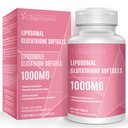 Lipomal Glutathione Softgeels 1500MG, Mengurangi Glutathione Suplement dengan Vitamin C, Pelecehan Lebih Baik, Non-GMO Antioksidant Kuat untuk Penuaan Kesehatan, Detox, Kesehatan Ammune, 60 Softgeels
