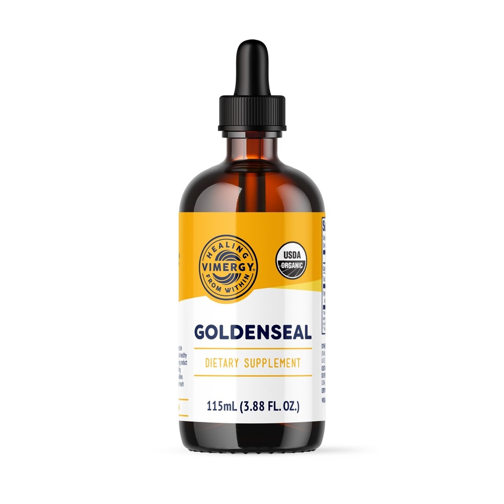 Vimergy Goldenseal Tincture Herbal Supplement - (57 Pelayan) 10: 1 Ekstrak Ekuivalen 2000mg Herbal Equivalent - USDA Organik, Vegan, Alcohol- Free Golden Seal Cling Drops Great for Tea (115 mL)