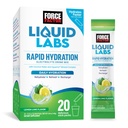 ForCE Factory Liquid Labs Electrolytes Powder Pawder - Lemon Lime - Hidration Packts to Make Electrolite Water with 5 Estivene Electrolytes, Vitamin, Mineral, and Antioksidants, 20 Stick Packs
