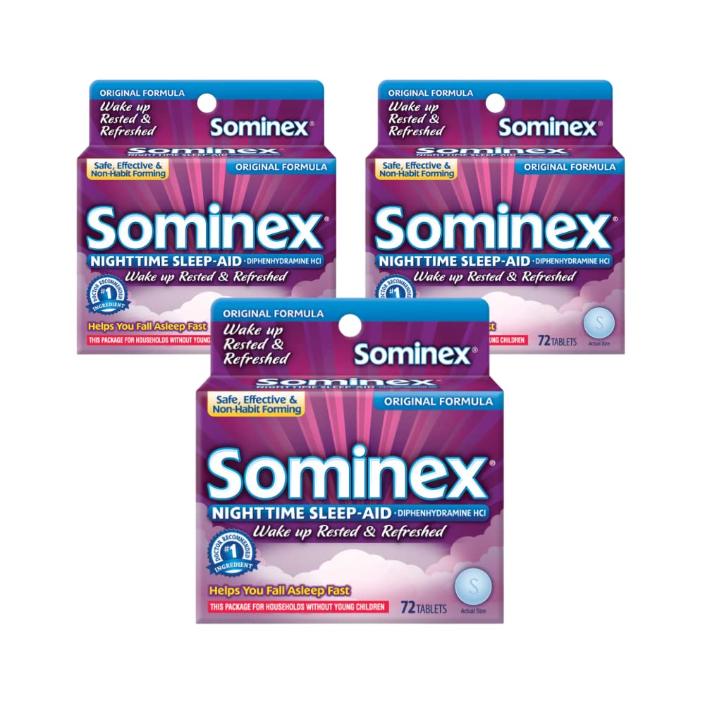 Sominex Nighttime Sleep-Aid, Maximum Power Formula, Single Dose, 72 tablet - Paket 3