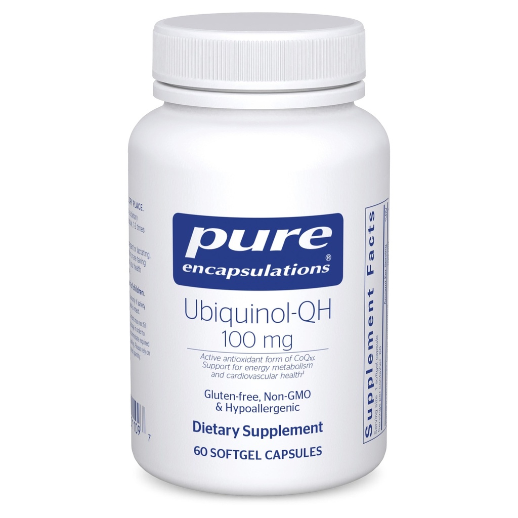 Encapsulasi Murni Ubiquinol- QH - 100 mg CoQ10 - Mendukung Energi Metabolisme & Heart Health * - Suplemen Antioksidan Koenzim - Non-GMO - 60 Softgel Capsules