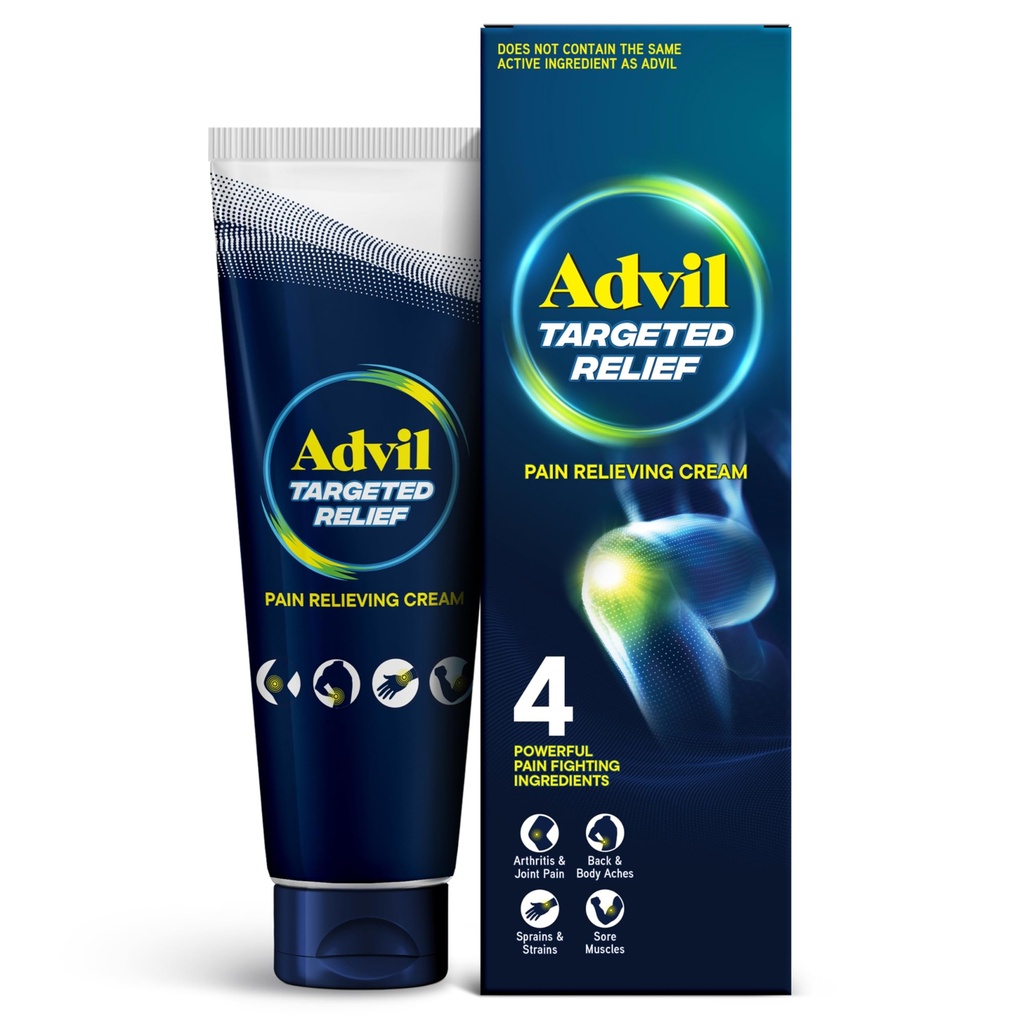 Advil Targeted Relifeing Pain Cream, Sampai dengan 8 Hours of Powerful Relief of Minor Arthritis Pain, Gabungan Pain, Lower Back Pain and Muscle Pain - 4 oz