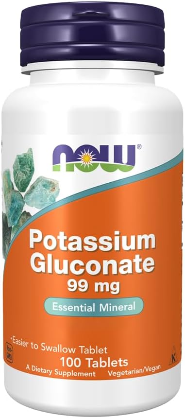Sekarang makanan Potasium Gluconate, 100 CT