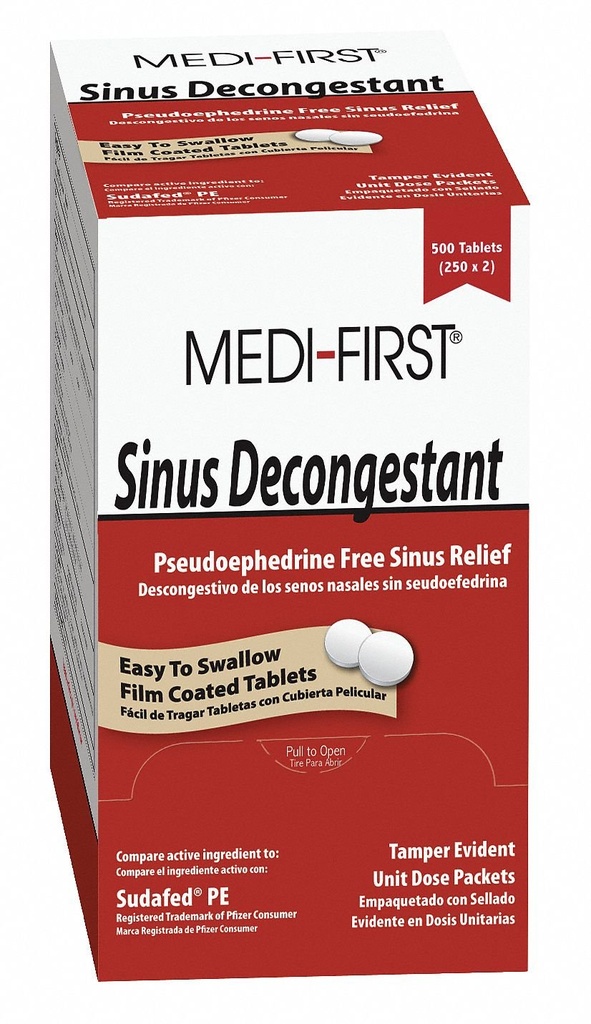 Medique Products Medi- Pertama 80933 Sinus Deconongestan, 100 - Paket 1 (Paket mungkin bervariasi), Merah