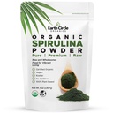 Spirulina Powder, Kosher, Raw dan Non- Irradiated 124; Murni Vegan Protein 126; Premium Energi Superfood, Tinggi di Acids dan Antioksidants - 8oz