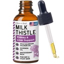 Milk Thistle for Dogs Liver Support - 2 oz Liquid Milk Thistle Suplemen untuk Kidney and Liver Dukungan - dengan Wild Alaska Salmon Oil dan Moringa Oil - dibuat di USA