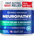 Owell Neuropathy Neuropathy Relief Cream, Maximum Strength, Greatless, Natural Ingnities Arnica, Aloe Vera, MSM, Vitamin B6 for Feet, Hands, Toes Discomfort, 4 Fl Oz (Pack of 1)