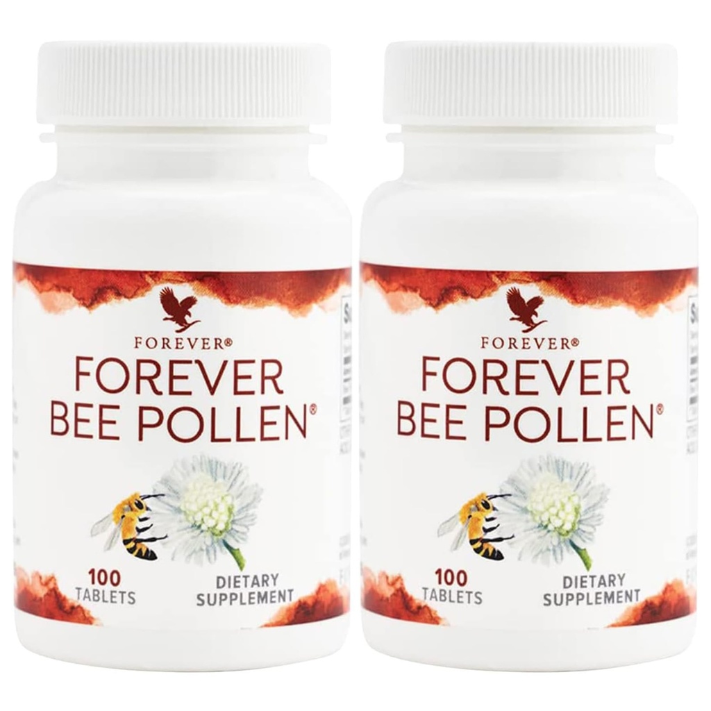 Selamanya Hidup - Bee Pollen - Energi dan Nutres dengan Senyawa Bioaktif - Vegetarian dan Gluten- Bebas - 100 Tablet (Paket 2)