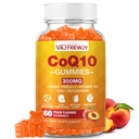 Sugar-Free CoQ10 Gummies 3000 mg - plus Omega-3, Vitamin B3 & Zinc, Suplemen Absorpsi Tinggi Koenzim Q10 untuk Dukungan Energi Sel & Antioksidant, Tegan 60 Count