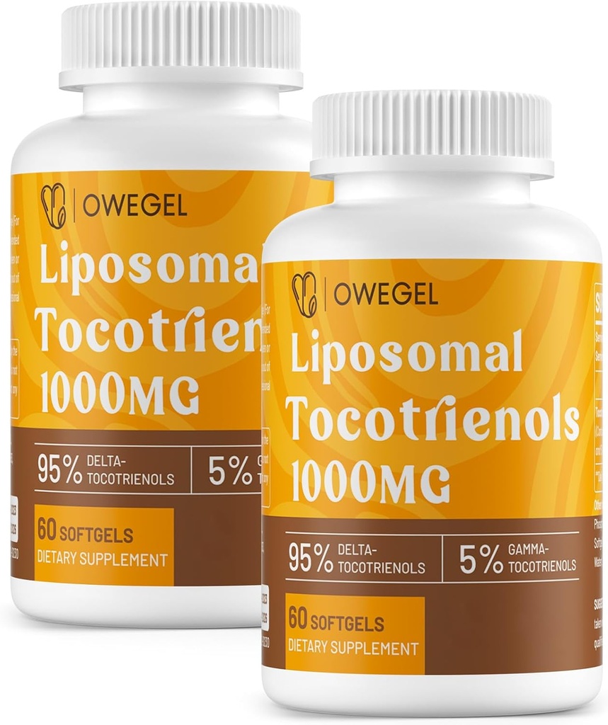 Vitamin E Tocotrienol Supplemen 1000mg - Potatensi Tinggi Lipomatif Kosules, 95% Delta & 5% Gamma Tecotrienol Dukung Skin, Bone, Antioksidant, 120 Softgeels
