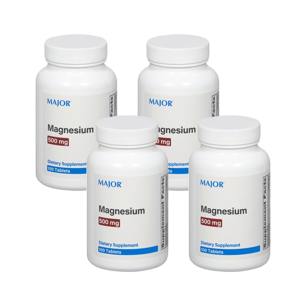 Mayor Magnesium 500mg - Magnesium Oxide Tablet - Dieter Suplemen - 100 Cacah (4 Pack)