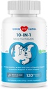 10 dari 1 Multivitamin untuk Anjing - 120 Tablets Chewable dengan Glucosamin dan Chondroitin - Minyak Ikan & Vitamin dengan Coq10 untuk Kesehatan Skin & Heart, Gut & Ammune Dukungan