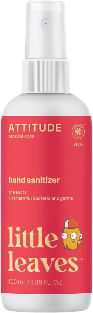 Spray Sanitizer TATRUDE Hand for Kids & Dewasa, EWG Verified, Ukuran Perjalanan, Dermatological Test, Plant and Mineral Based, Vegan, Mango, 3.5 Fl Oz (Spray Bottle)