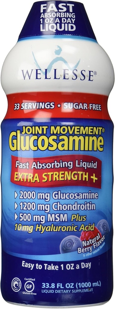 Wellsse Joint Movement Glucosamine With Chondroitin & Masm 33.8 fl oz (1000 ml)