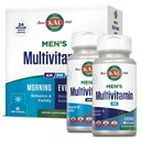KAL Men 's Multivitamin AM / PM, antioksidants Suplemen, Muscle, Imune, Electrolite Saldo, Overall Wellness Dukungan, Dibuat Tanpa GMO dan Soy, Vegan, 30 Pelayan, 120 Tablet