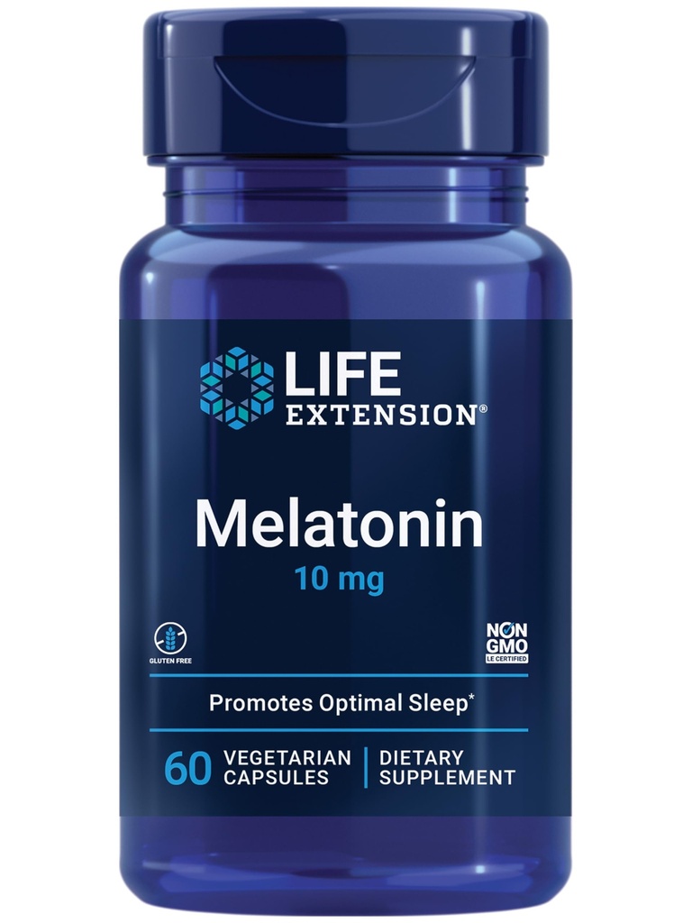 Ekstensi Hidup Melonatin, 10 mg, Dose Sehat, Dosage Tertinggi kami, untuk Dukungan Tidur, Respon Imune Sehat, Otxidatif Stress Pertahanan, Vegetarian, 60 Capsules