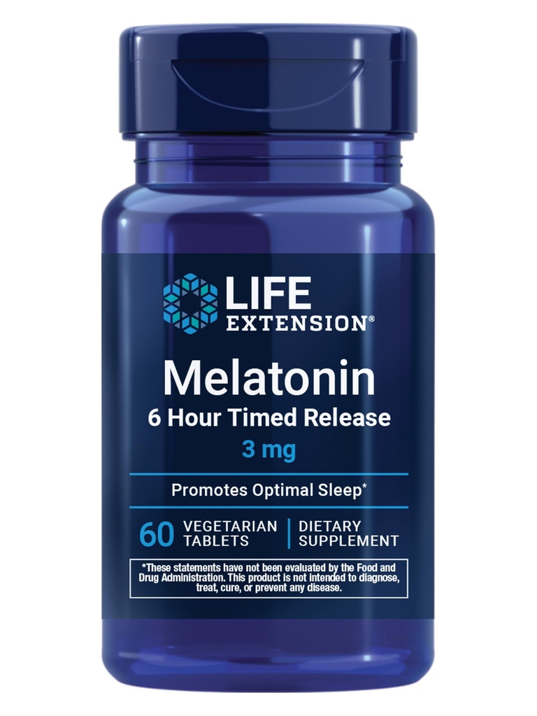Ekstensi Hidup Melonatin dalam 6 Hour Timed Rilis, 3 mg, Extended- Lepaskan Formula untuk Optimal Sleep Support, circadian sehat Rhythms, Cellular Pertahanan, Bebas, Non-GMO, Vegetarian, 60 tablet