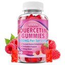Quercetin Gummies 500mg for Kids & Dewats, Organic Quercetin Suplemen dengan Bromelain Zinc Vitamin C dan D3 Dukung Antioksidant & Ammune System Health, Raspberry Flavor 60 Count