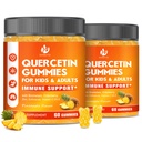 (2 Pack) Sugar Free Quercetin dengan Bromelain Gummies for Kids & Adult - Imune, Antioksidant, Seasonal Suplemen, 1000mg Quercetin dengan Bromelain, Zinc, Elderberry, Vitamin C D3 E, 120 Count