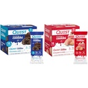 Quest Nutrition Frosted Cookies Twin Pack Bundle, Chocolate Cake 1g Sugar Protein 11g 2g Net Carbs dan Strawberry Cake 1g Sugar 10g Protein 2g Net Carbs, Gluten Free, 16 Cookies Masing-masing