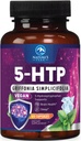 Suplemen 5- HTP - 5- HTP 200mg Per Serving - Ekstra Kekuatan 5HTP (5- Hydroxytryptophan) Elaonia Simplicifolia - Mendukung Tidur Refive, Natural Calm & Brain Health