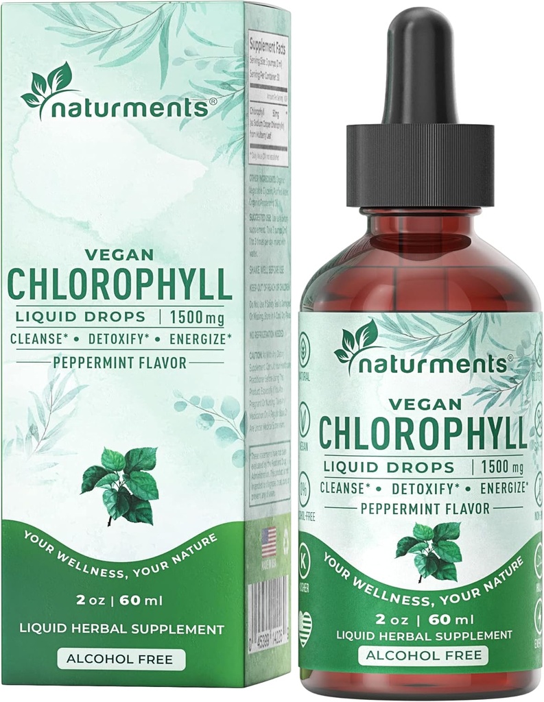- Deodoran Alam, Dukungan Ammune, Energi Boost - Clorofila Konsentrasi dengan Minyak Peppermint Organik - 30, 60 Ml