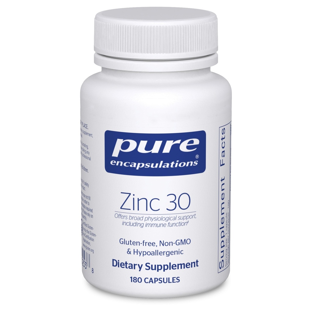 Insulasi Murni Zinc 30 mg - Tambahan untuk Dukungan Sistem Imune, Pertumbuhan dan Pengembangan, dan Pembangunan Wound * - dengan Zinc Picolinate 30 mg - 180 Capsules