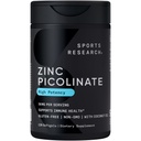 Sports Research High Potency Vency Zinc Picolinate 50mg with Organic Coconut Oil 124; Also Absorbable Zinc Supplement for Healmune & Enzyme Fungsi - Non-GMO Tered & Gluten- Free (120 Liquid Softgels)
