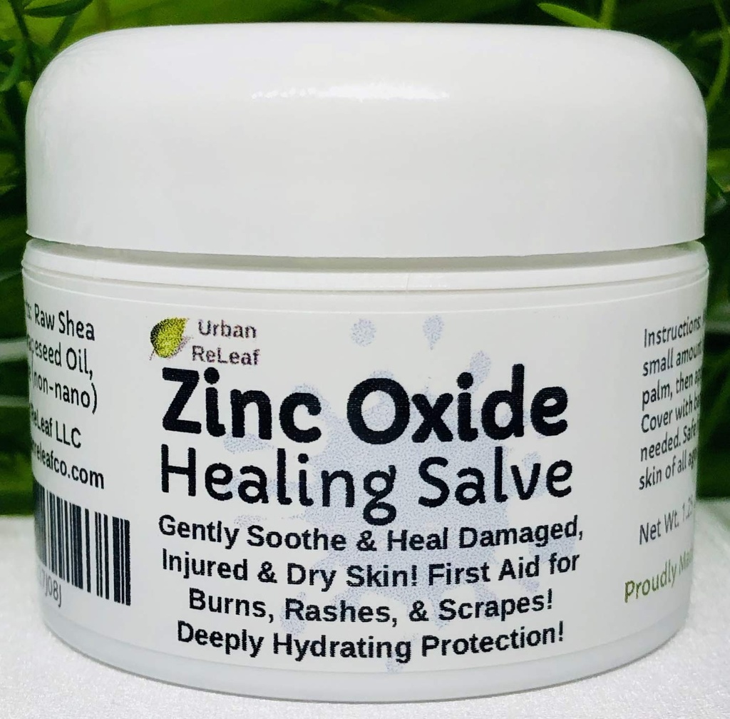 Urban ReLeaf Zinc Oxide Salve! Soothe & Lindungi Rusak, Terluka & Kulit Kering! Pertama Aid, Burns, Rashes, Scrapes! Perlindungan Hydrating. 100% Alam! Tenang kulit halus dari segala usia.