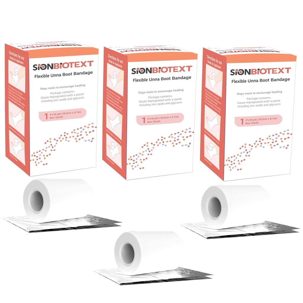 Unna Boot Zinc Flexible Compression Bandage Keep Moist Healing Environment Medical Dressing Wrap Gize EMS Persediaan Bantuan Pertama 4 Inches X 30 Foot Roll