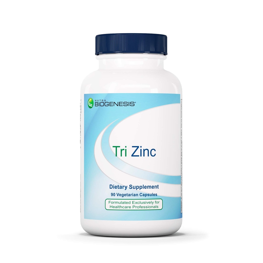 Nutra Biogenesis Tri Zinc - Cheleted Zinc Glycinate Suplement for Men and Women with Copper for Natural Ammune Support and Skin Health, 30mg Cherite Per Pill - 90 Capsules