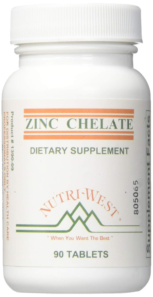 NutriWest, Zinc Chelate 16 mg 90 tablet