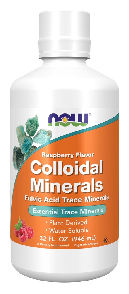 Sekarang Makanan Suplemen, Koleidal Mineral Liquid, Tanaman Derived, Escable Trace Minerals, Raspberry, 32- Ounce