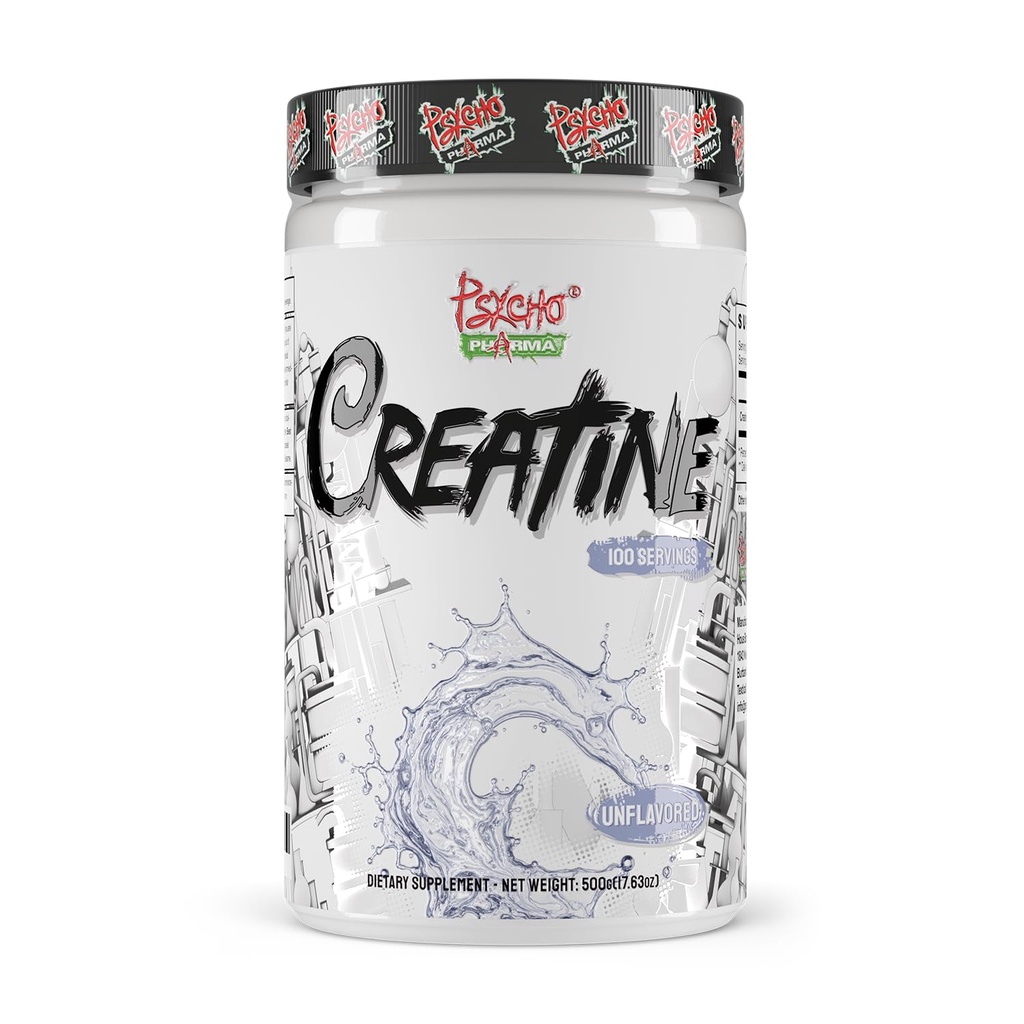Psycho Pharma Creatine - 5g dari Premium Creatine Monohydrate per Serving, 100 Serving