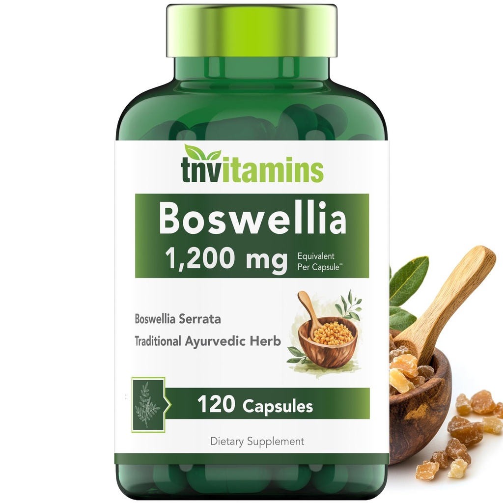 tnvitamin Boswellia Extract Capsules, 120 Count 124; 1.200 mg per Capsule 14; 65% Boswellic Acids + 10: 1 comcentract Extract 124; Boswellia Serrata 124; Gabungan & Mobility Dukungan *