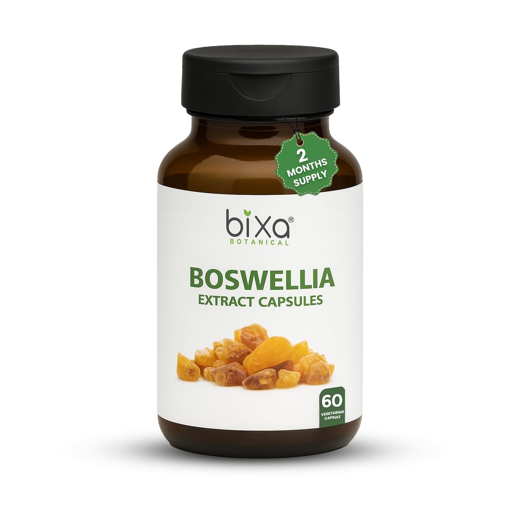 bixa BOTANICAL Boswellia Serrata Extract Pure Premium Quality 65% Boswellic Acid 124; Ayurvedic Natural Herbal Suppplemen 12450 Mg 60 Veg Capsules)