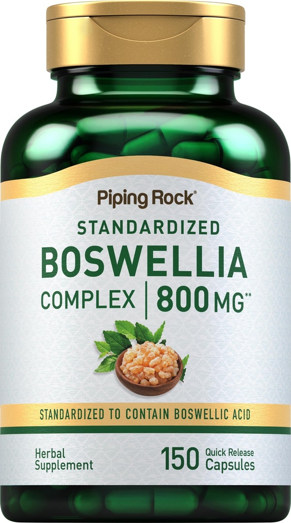 Piping Rock Boswellia Serrata Ekstraksi Tambahan 124; 150 Capsules 12.4; Boswellic Acid Complex 126; Non-GMO, Gluten Free Formula