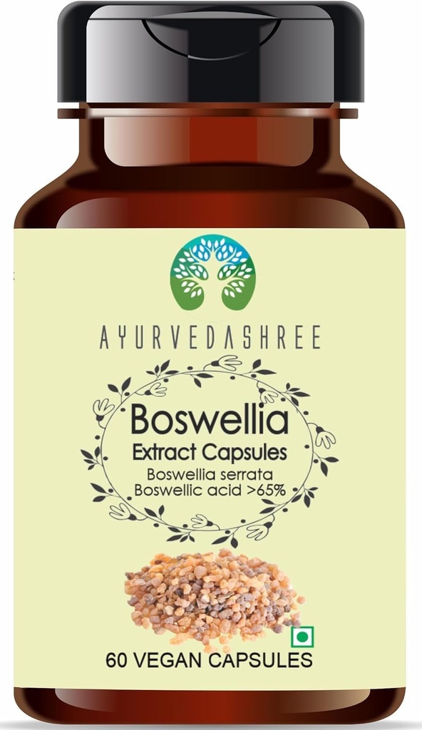 AYURVEDASHRET Boswellia Serrata Extract 500mg - 60 Vegetarian Capsules 124; Frankinswets India 124; Semua Natural 124; 100% Vegan 124; Gluten- Bebas